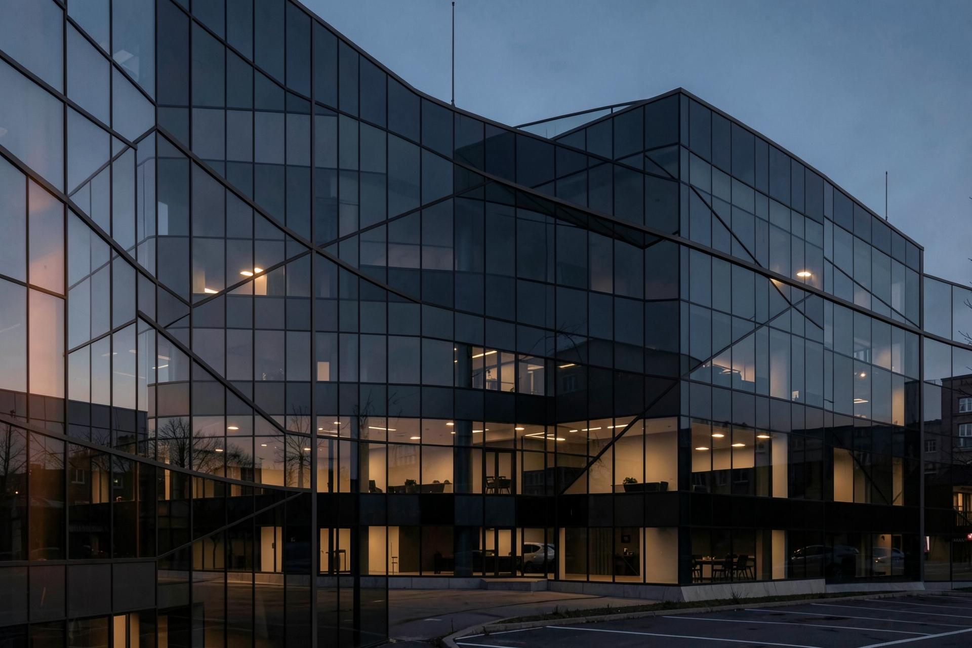 Fachada moderna de edifício corporativo